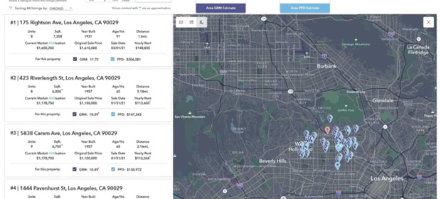 AVAs smart and easy interactive maps showing property price estimations